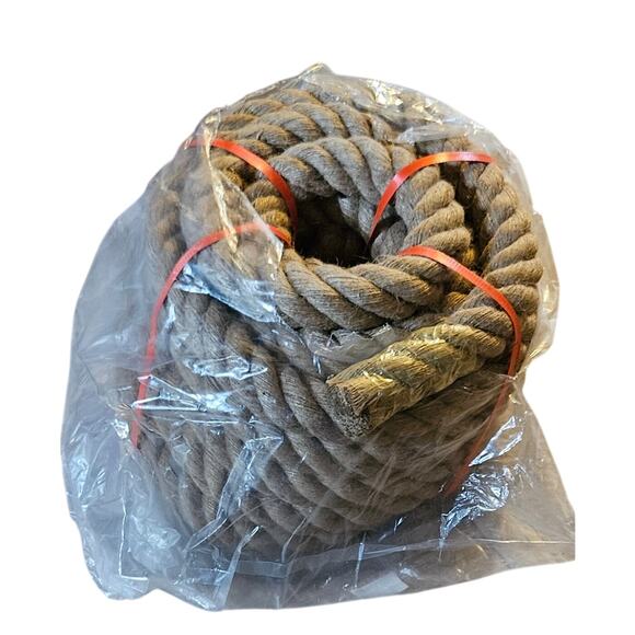 Natural Hemp Rope - 2 Inch × 50 Feet Thick Rope for Crafts, Hammock - Picture 1 of 3